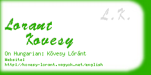 lorant kovesy business card